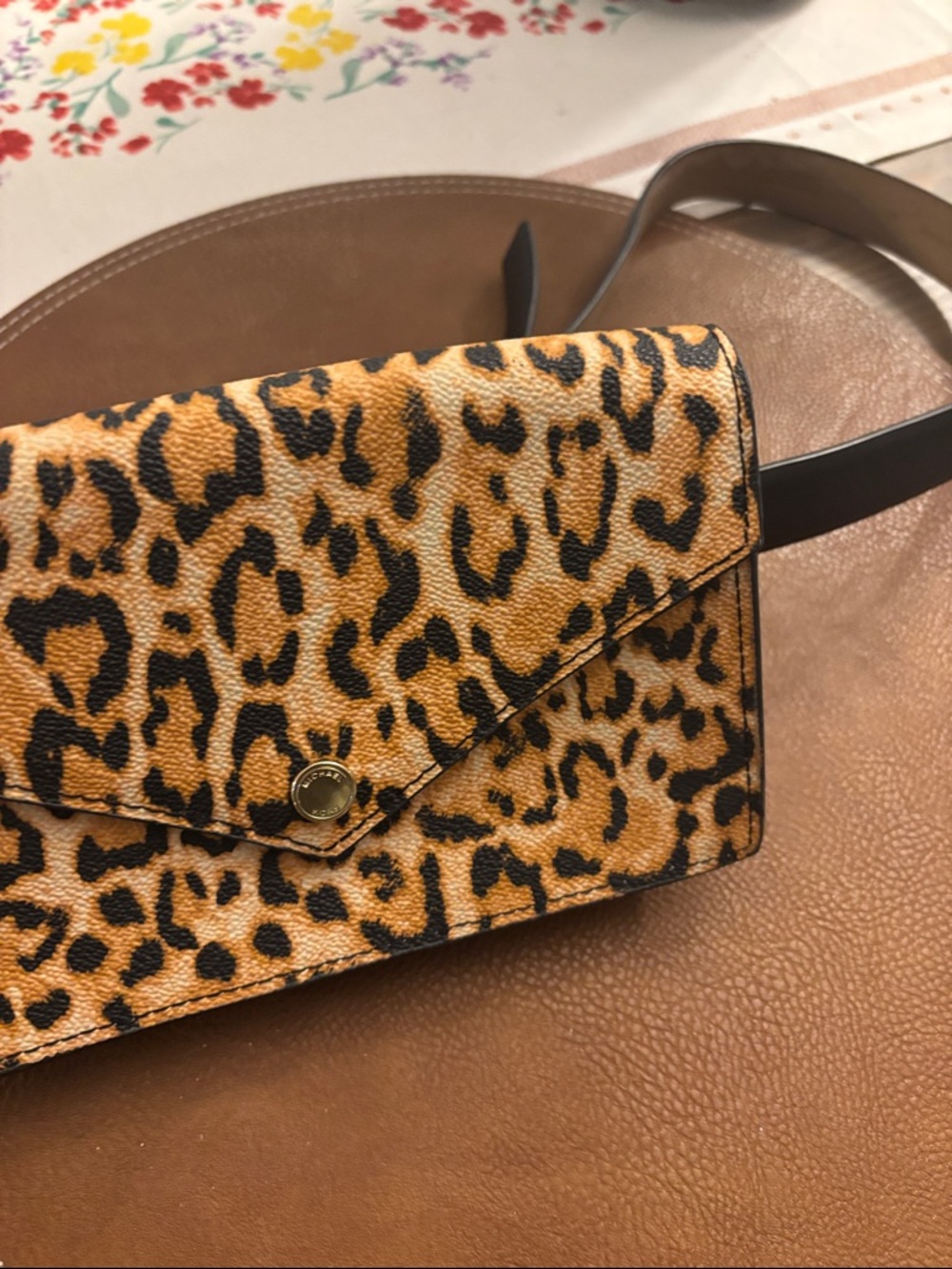 Michael Kors Leopard Print Crossbody Bag - Brown/Black